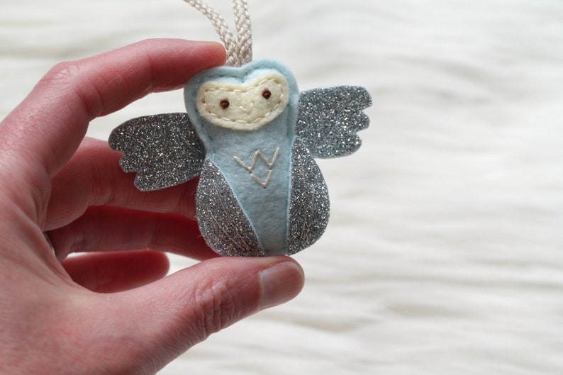 Mini Angel Baby Owl Ornament. Remembrance Ornament. Miscarriage Keepsake. image 6