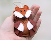 Felt Fox Ornament. Owl Ornament with Fox Mask. Plush Woodland Christmas Ornament Handmade by OrdinaryMommy