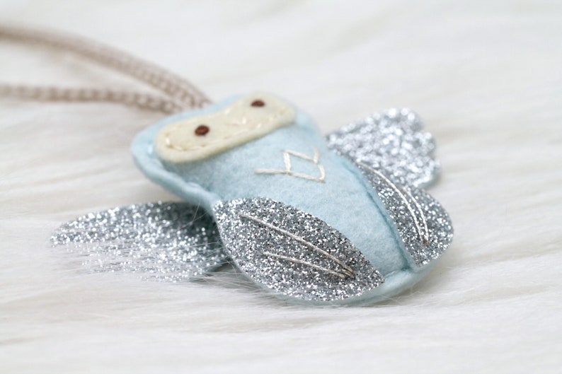 Mini Angel Baby Owl Ornament. Remembrance Ornament. Miscarriage Keepsake. image 3