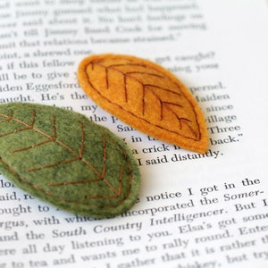 Fall Leaf Clips. Autumn Hair Accessory. Leaf Barrette. image 1