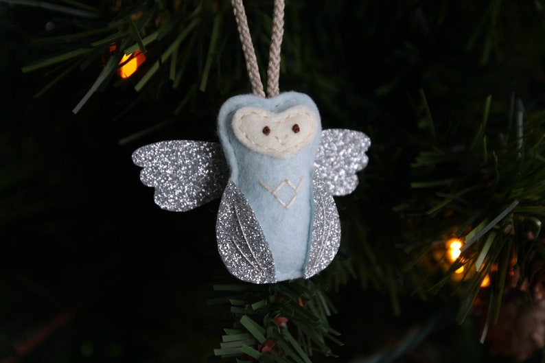 Mini Angel Baby Owl Ornament. Remembrance Ornament. Miscarriage Keepsake. image 4