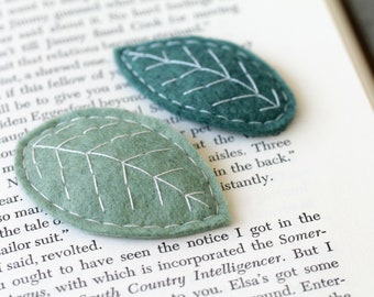 Felt Leaf Hair Clips. Set of Leaf Barrettes. Fall Accessory.