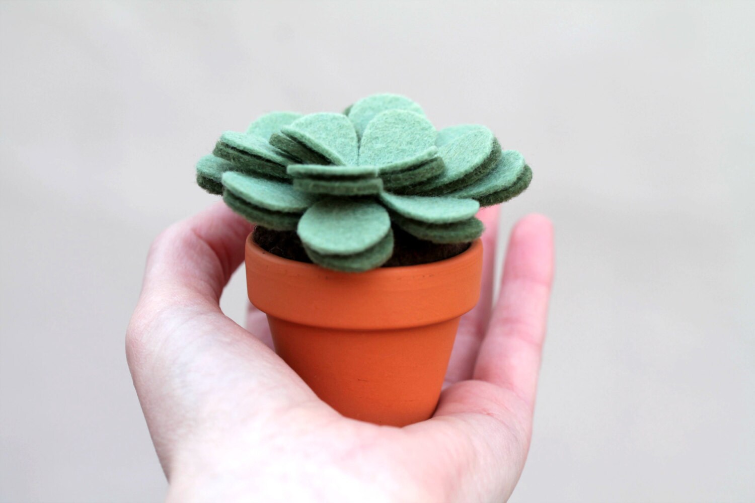 Small Potted Artificial Plant. Felt Plant Sculpture. Fake Etsy