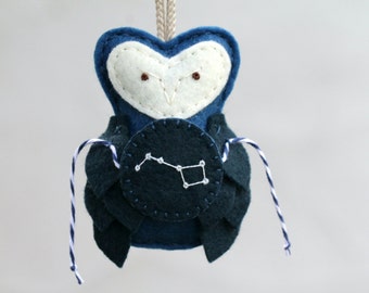 Constellation Ornament Felt Owl, Big Dipper URSA MAJOR, Astronomy Gift Galaxy Christmas Ornament Plush by OrdinaryMommy on Etsy