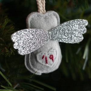 Mini Angel Baby Owl Ornament. Remembrance Ornament. Miscarriage Keepsake. image 7