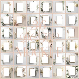36Boho kaartmodel bundel minimalistische 5 x 7 rustieke kaart mockups uitnodigingen uitnodigen stationaire wenskaarten verjaardag bruiloft kaart JPG digitaal