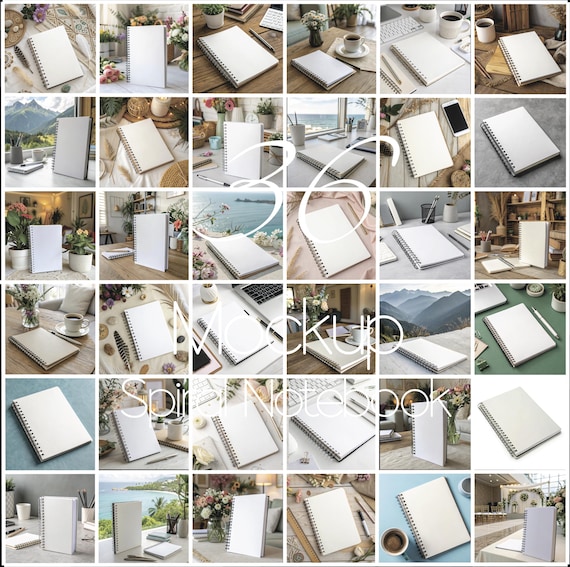 36 Spiral Notebook Mockup Blank Spiral Notebook Mockup Planner Mockup Journal Mockup Bundle Boho Mockup Book Mockups JPEG Digital download