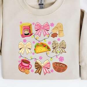 Maglietta di Natale messicana, maglione Feliz Navidad, maglietta di Natale latina, maglietta Pan Dulce, maglietta di Natale per la famiglia latina, girocollo Concha