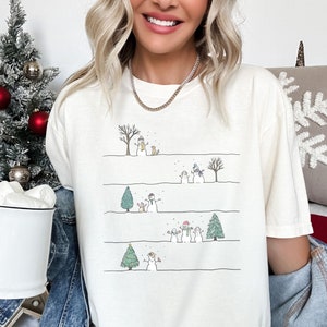 Christmas Snowman Shirt, Cute Christmas Crewneck, Comfort Snowman Sweater, Cozy Snowman T-Shirt, Frosty Tee, Christmas Shirt for Women