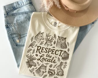 Comfort Colors® Nationalpark-Shirt, respektieren die Einheimischen Tshirt, Camping T-Shirt, Geschenk für Camping-Liebhaber, lustige Tiere Top, Natur Mutter Shirt