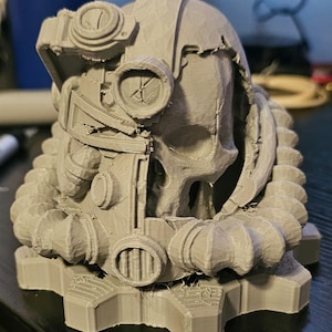 Fallout battle damaged power armor figure helmet