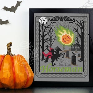 Headless Horseman Cross Stitch Pattern/Sleepy Hollow/Ichabod Crane