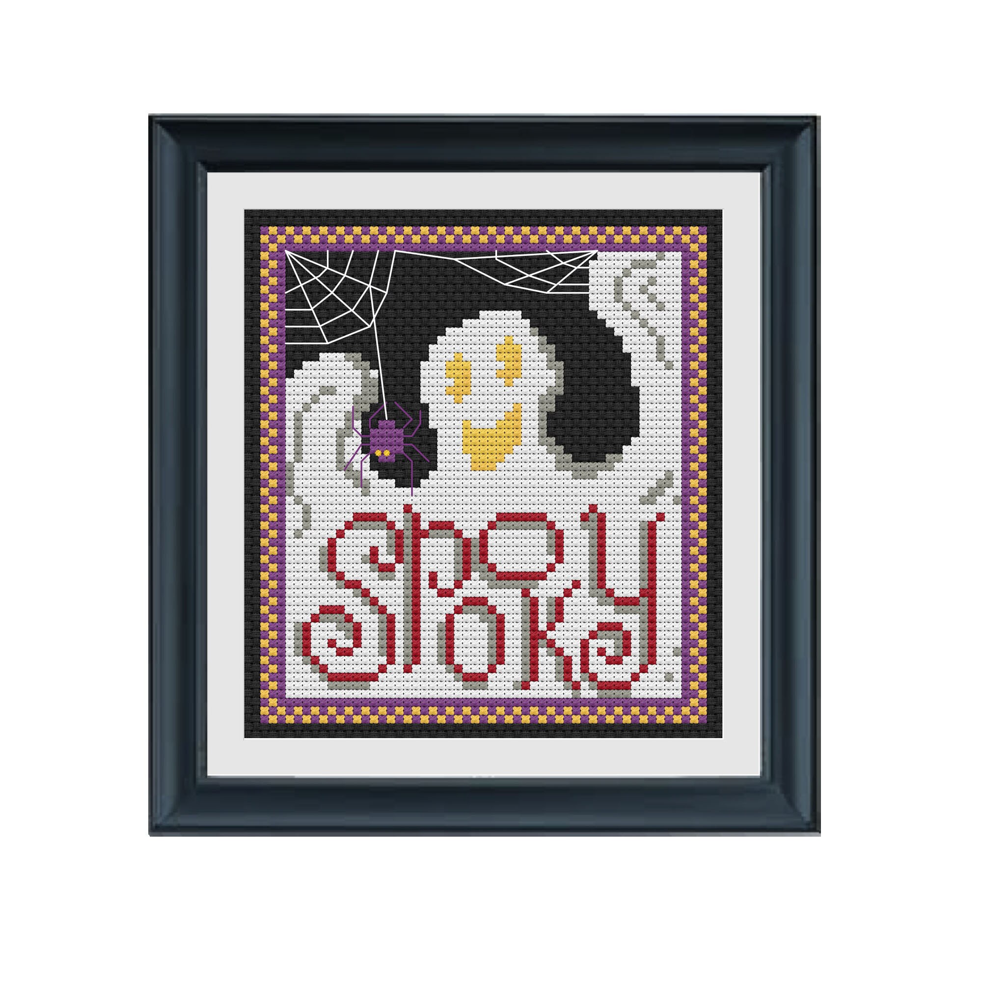 PDF -- Spooky Ghost Halloween Cross Stitch Pattern - Etsy