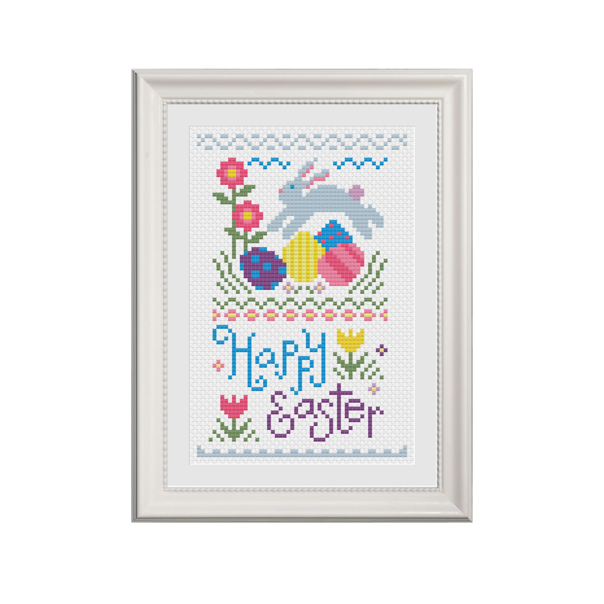 PDF -- Easter Bunny and Easter Egg Cross Stitch Pattern PDF - Etsy