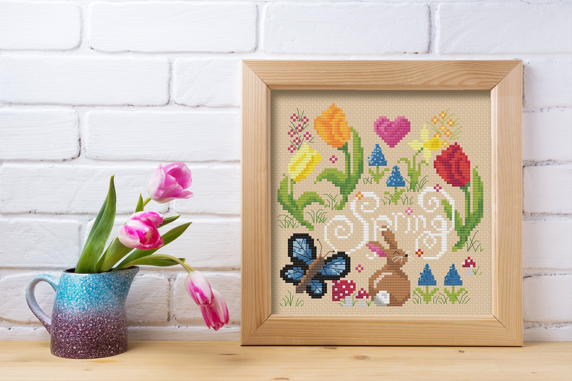 PDF -- Spring Bunny Cross Stitch Pattern PDF - Etsy