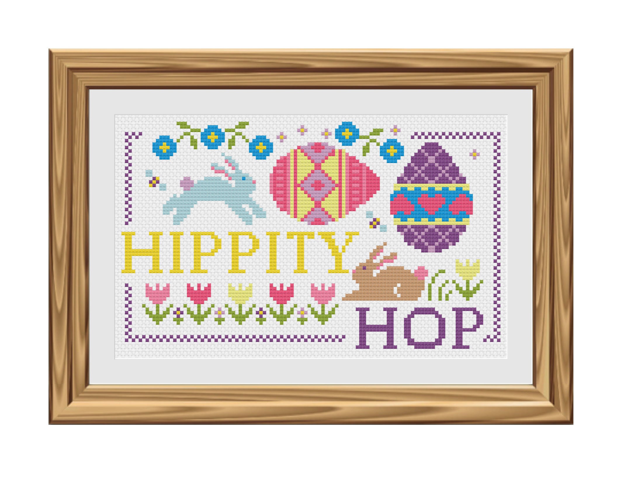 PDF -- Easter Bunny Easter Egg Cross Stitch Pattern Hop - Etsy