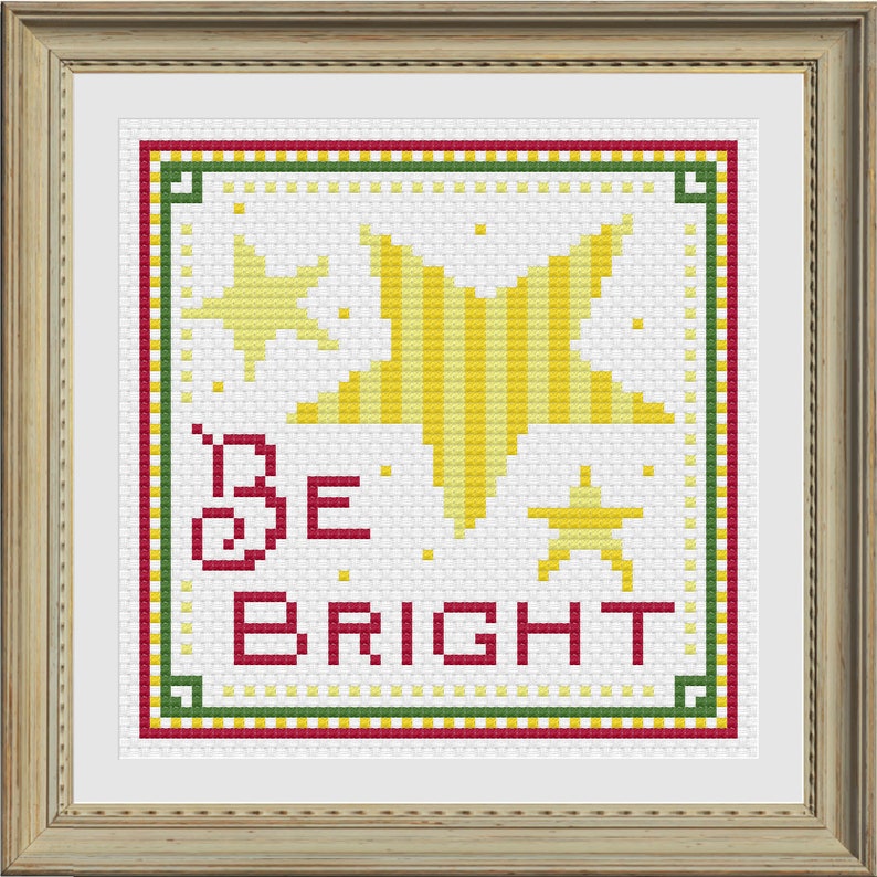PDF Be Bright Christmas Star Cross Stitch Pattern Etsy