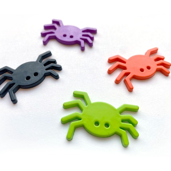 Spider Buttons - Various Sizes and Colors - Orange, Green, Purple or Black