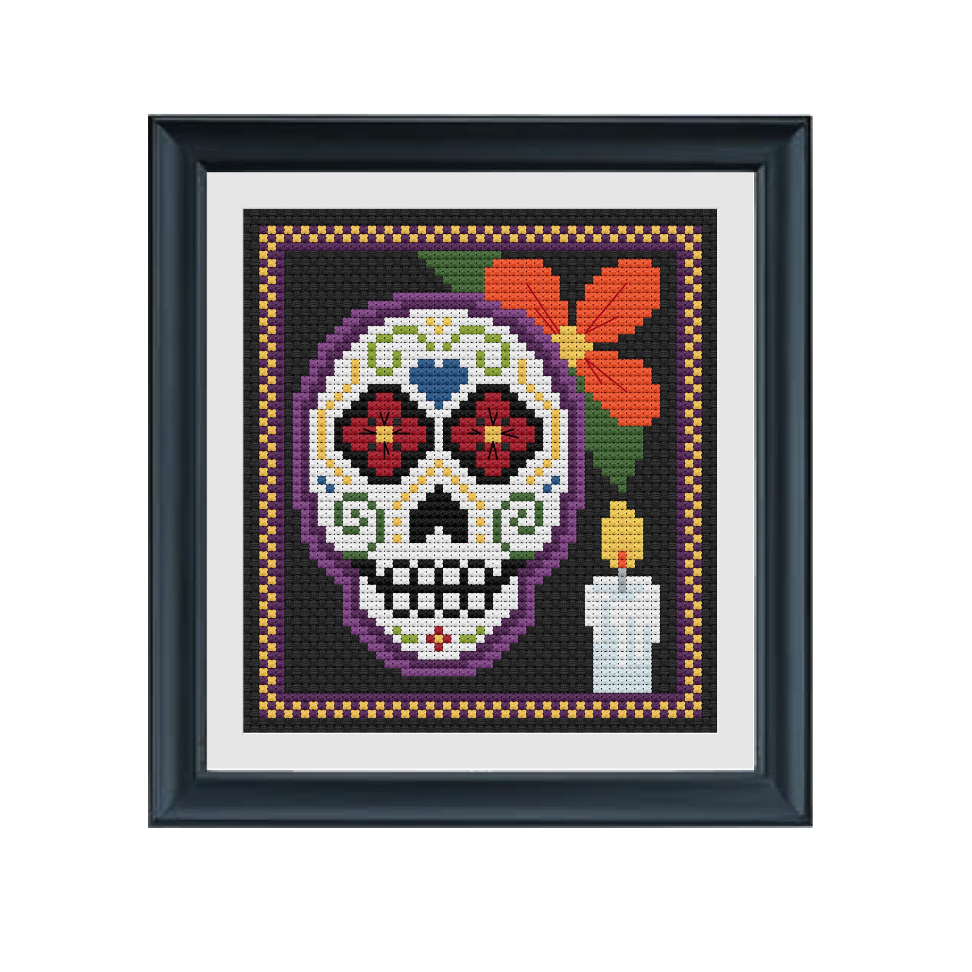 PDF -- Dia De Los Muertos, Day of the Dead, Sugar Skull Cross Stitch - Etsy