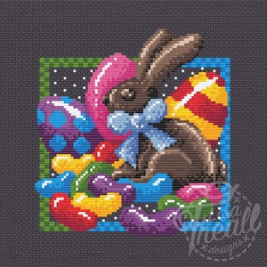 Chocolate Easter Bunny-PDF Cross Stitch Pattern