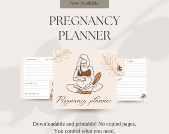 Minimalistischer Schwangerschaftsplaner: Wochen-Tracker, druckbare PDF (digitaler Download)