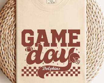 Comfort Colors Custom Football Team Game Day Shirt, Personalized Football Team Cheer Mascot Shirt, Women Football Team Cheer Spirit Shirt