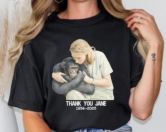 Comfort Colors Jane Goodall Shirt, Thank You Jane Shirt, Remember Rip Jane Goddall Lover T-Shirt, Empowerment Equality Kindness Gift Tee