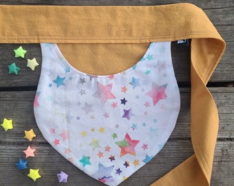 Children's Forager Pockets - Teardrop Shape - Watercolor Rainbow Stars - Emery Smith Designs