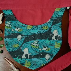 Adult Forager Pockets - Teardrop Shape - Mermaids Oceans Ships ceciliamok_