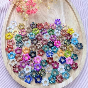Boucles D'oreilles Clips Fantaisie Motif Fleur Multicolore - Occasion
