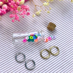 Flower Tassel Earring Set, Stainless Steel Hoop Earring for Women and Children Interchangeable Tassels