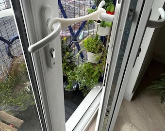 Support pour porte-fenêtre - Crochet pour porte-fenêtre pour l'aération - Restriction de butée de porte anti-rayures - Support de porte double coulissant