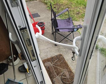 Tope para puerta francesa – Gancho para puerta de patio para ventilación – Reductor de puerta que no raya – Soporte para puerta doble corredera