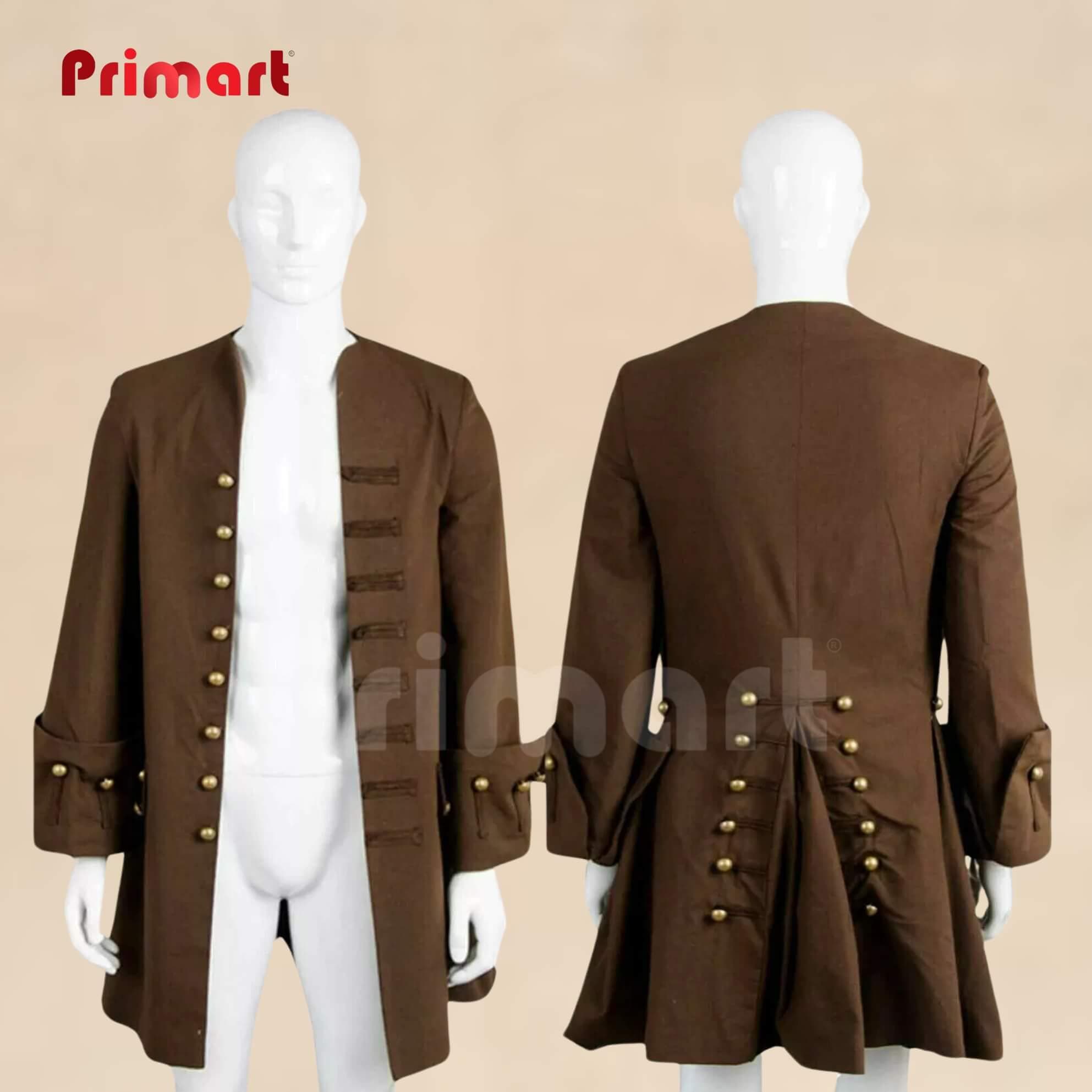 Pirate Coat Custom Size Jack Sparrow Costume Halloween Cosplay Brown Pirate Frock Coat Etsy Canada