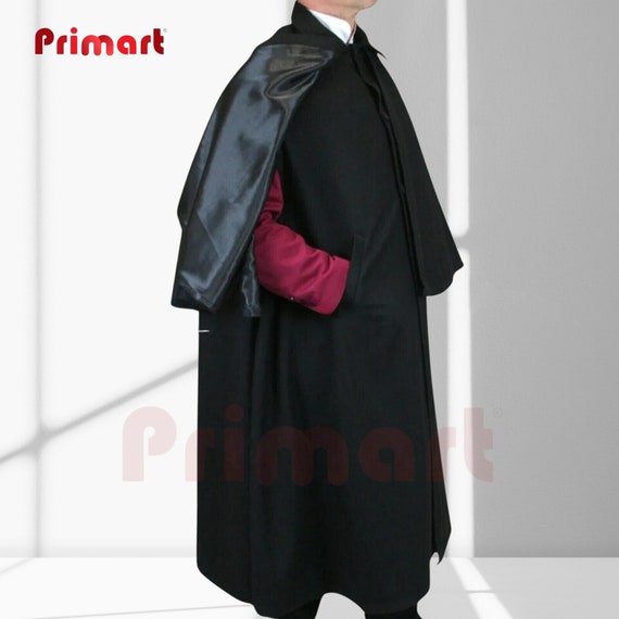 Inverness Cape Coat Victorian Style Vintage Wool Cloak Men Gothic Steampunk Black Custom Size Etsy