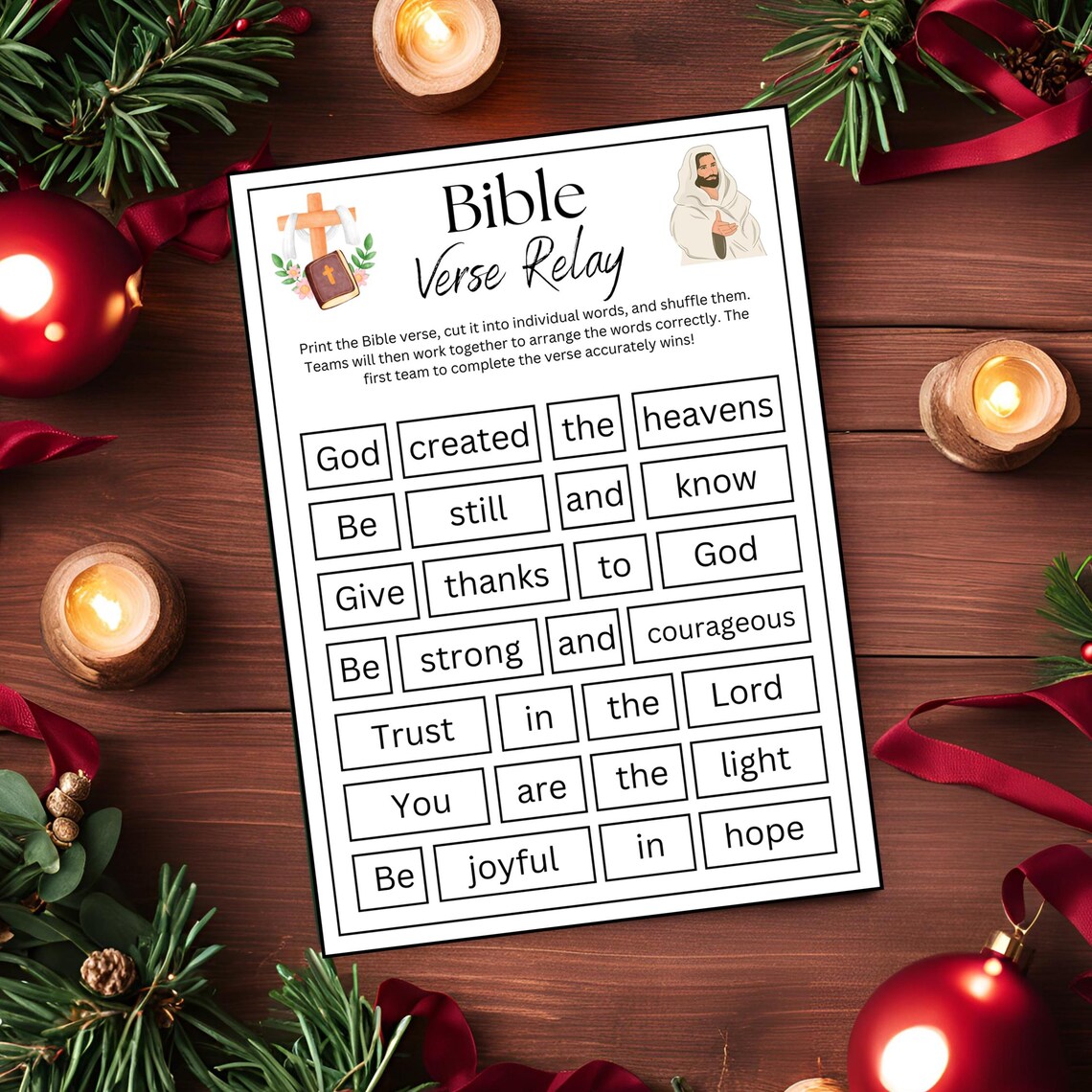Printable Youth Bible Games | Summer Bible Camp Verse Relay | Fun ...
