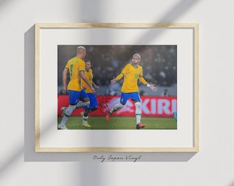 Fotografía autografiada a mano de Neymar de 20 x 30 cm (certificado de autenticidad de por vida)