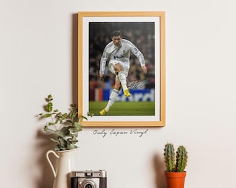 Fotografía autografiada a mano de Cristiano Ronaldo del Real Madrid de 20 x 30 cm (certificado de autenticidad de por vida)