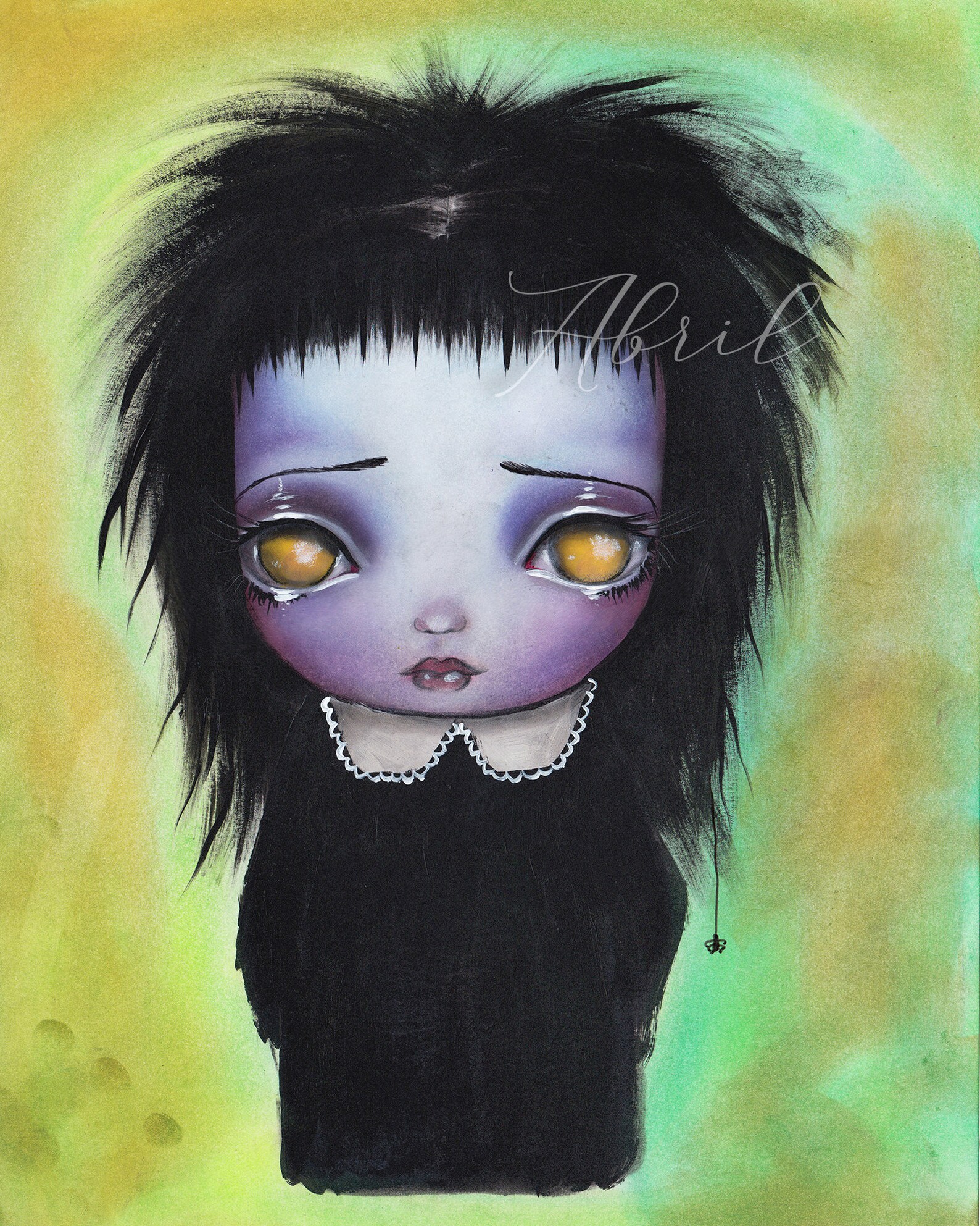 Lydia deetz beetlejuice gothic girl fantasy art print abril Etsy
