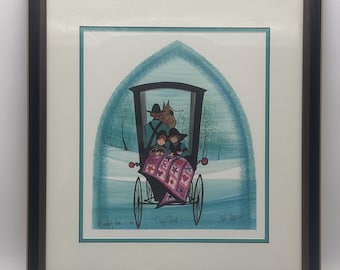 P. Buckley Moss 1987 Print Framed Signed Numbered "Cozy Quilt"