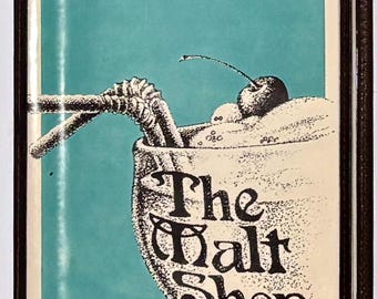 Vintage The Malt Shop Menu - Minneapolis St. Paul Restaurant Memorabilia - St. Anthony Main Bandana Square - 1980s Retro Kitchen Decor