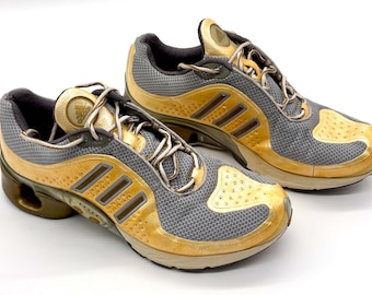 Vintage 2005 Adidas a3 Energy Sneakers Gold and Pearl Size 9.5 Deadstock Archive with Original Receipt