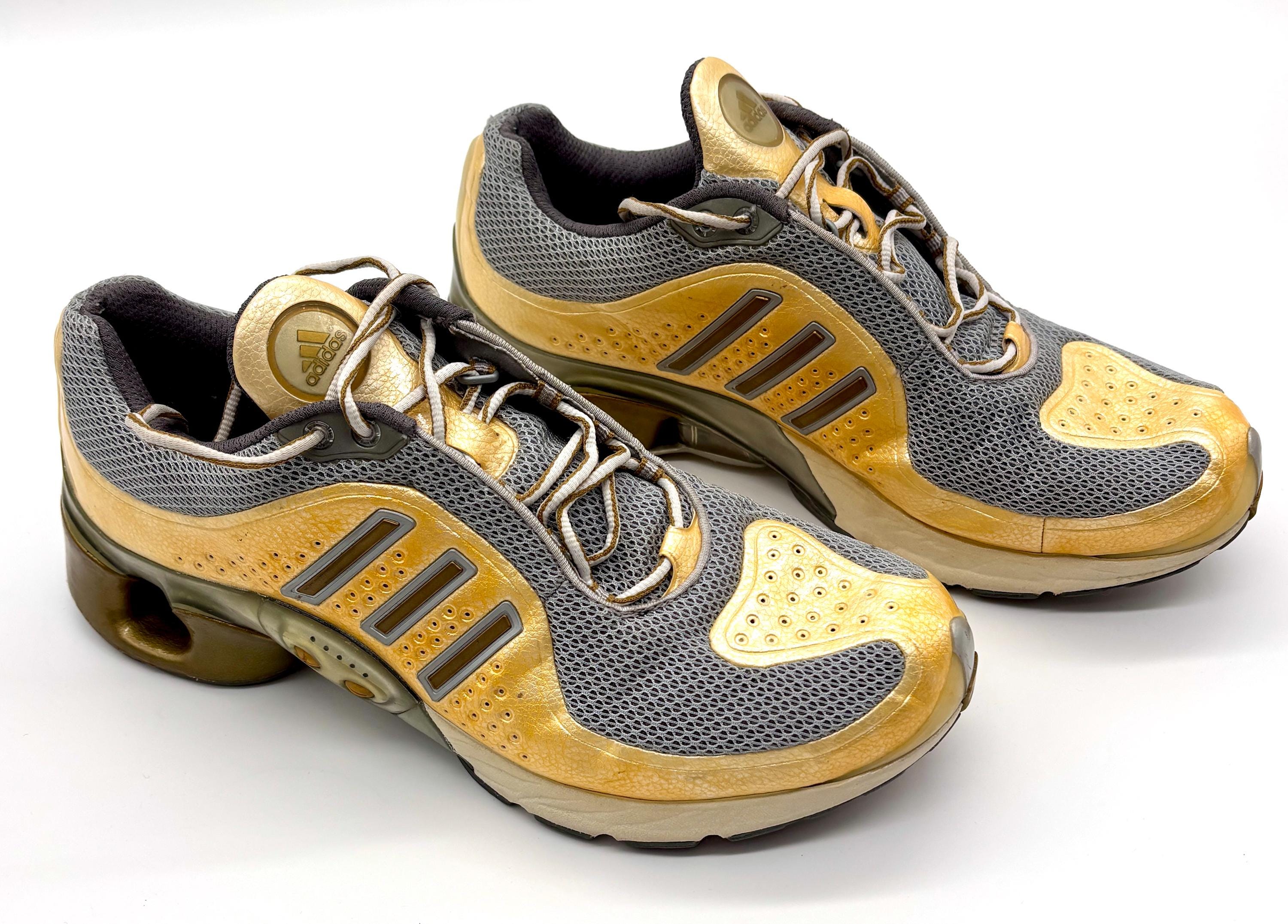 Vintage 2005 Adidas a3 Energy Sneakers Gold and Pearl Size 9.5 Deadstock Archive with Original Receipt