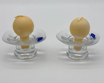 Nuutajärvi Lumme Candle Holders, Finnish Art Glass, Kerttu Nurminen, Mid Century Modern Decor, Scandinavian Glass, Vintage Gift for Her, NOS