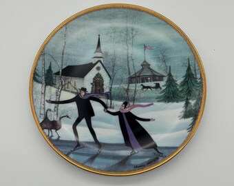P. Buckley Moss “Skating Joy” Collector Plate 1980 – Limited Edition  w/COA