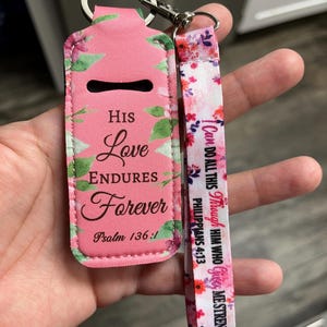 Bible Verse Lip Balm Keychain, Christian Keychain, Christian Gifts for Women, Religious Keychain,