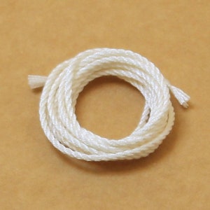 Off white handmade pure silk cord 1mm pack of two 1 yard/1 metre lengths image 1