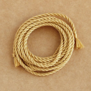 2 Pure silk cords (1 or 2mm) Pale Gold - handmade, pack of two 1 yard/1 metre lengths for jewellery making and crafting