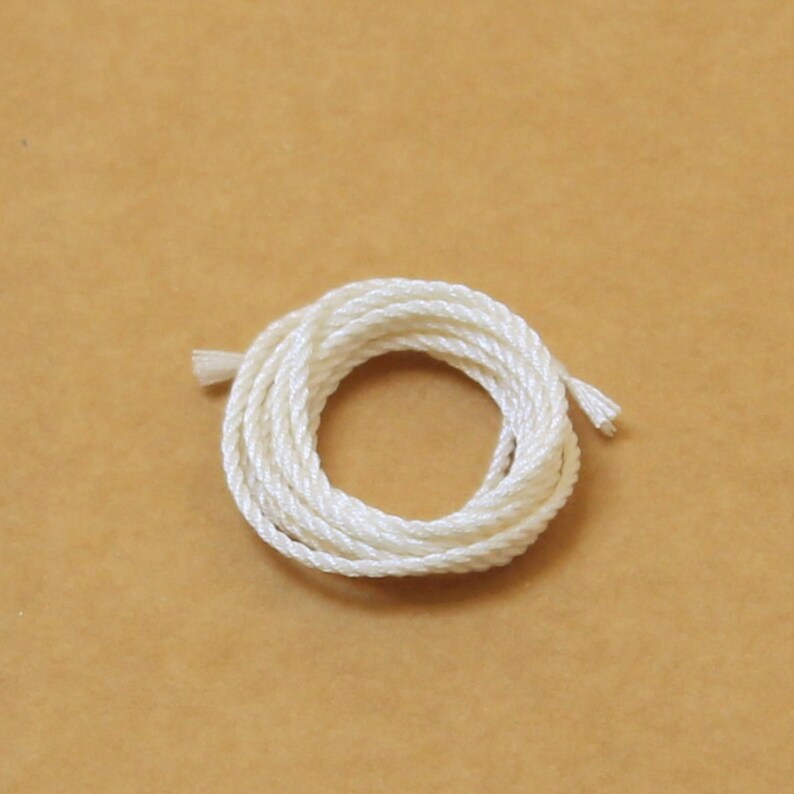 Off white handmade pure silk cord 1mm pack of two 1 yard/1 metre lengths image 1