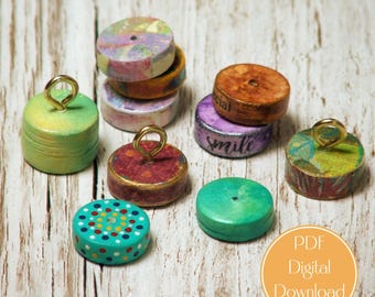 Paper Bead Making Tutorial - Round Chunky Disc Beads for Jewellery Making - PDF Download